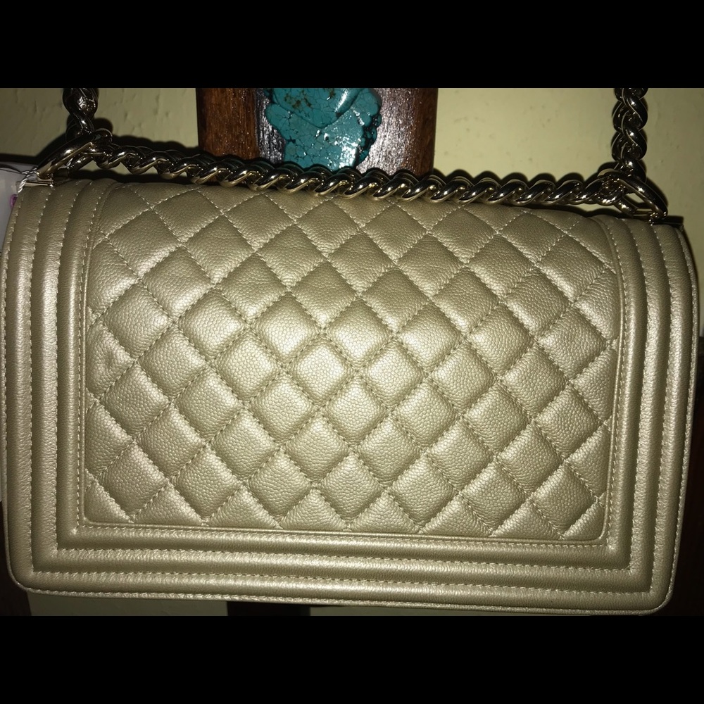 SOLD Chanel Metallic Caviar Medium Boy Flap - Picture 2 of 8